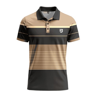 All Over Sublimation Striped Polo Shirts for Men