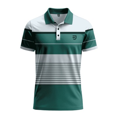 All Over Sublimation Striped Polo Shirts for Men